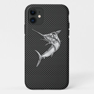 Coques Pour iPhone Chrome Style Marlin on Carbon Fiber Decor