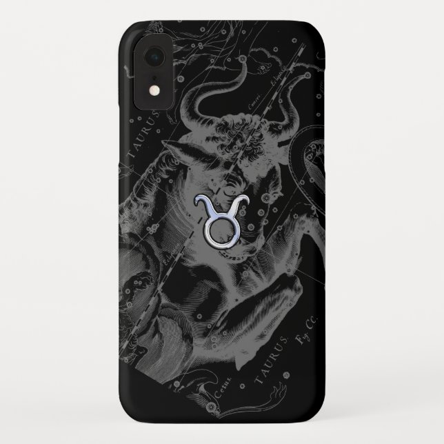 Coques Case-Mate iPhone Chrome Style Taurus Zodiac Connexion Hevelius Blac (Dos)