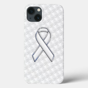 Etui iPhone Case-Mate Chrome White Ribbon Sensibilisation sur Houndstoot