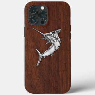 iPhone 13 Pro Max Coque Chromes Marlin Fish on Wet Mahogany