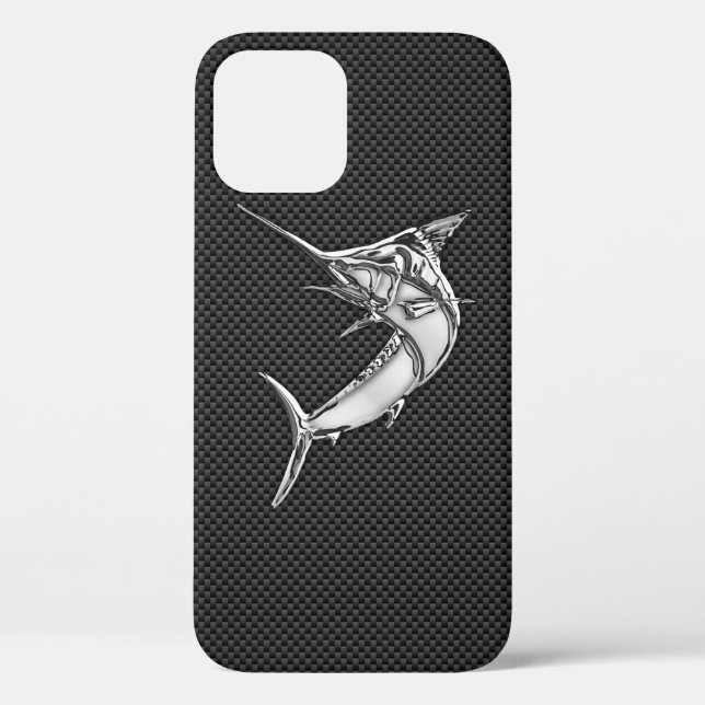 Coques Case-Mate iPhone Chromes marlin on carbon fiber (Verso)