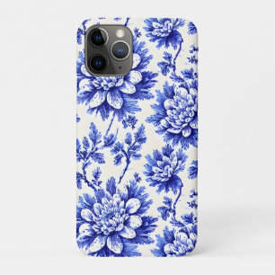 Case-Mate iPhone Case Chrysanthème bleu et blanc Décor champêtre françai