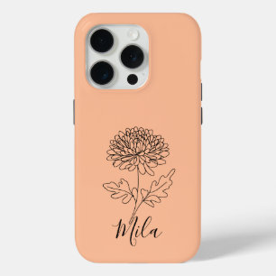 Coque Case-Mate iPhone Chrysanthème de naissance personnalisé de novembre