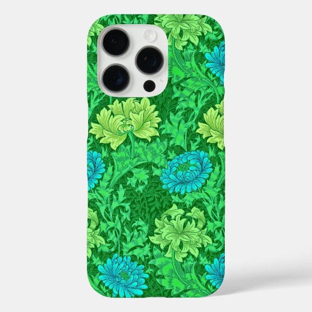 Coques Case-Mate iPhone Chrysanthèmes William Morris, vert citron et aqua (Verso)