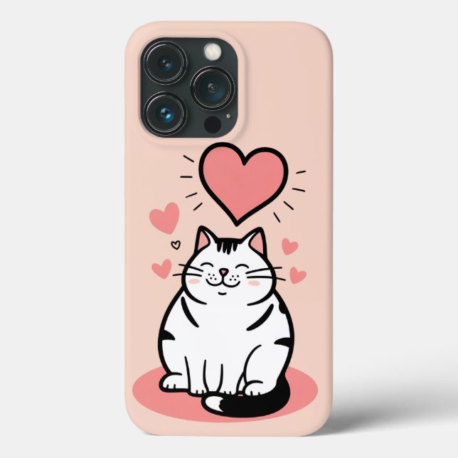 Coques Case-Mate iPhone Chubby Chat avec Coeur Cute Bold Outlet (Verso)