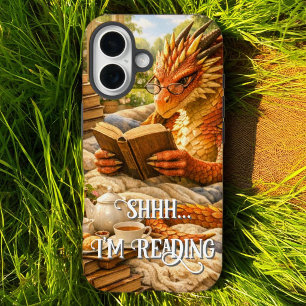 Coque Pour iPhone 16 Chut… Je lis Confortable Lecture Dragon