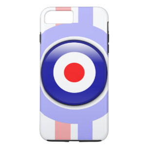 Coque Case-Mate iPhone cible de mod 3d sur les lignes bleues et rouges