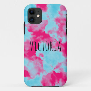 Case-Mate iPhone Case Ciel Abstrait personnalisé moderne rose et bleu