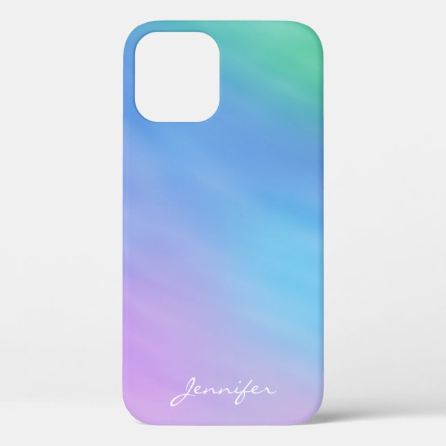Coques Case-Mate iPhone Ciel arc-en-ciel pastel élégant Ajouter un nom (Verso)