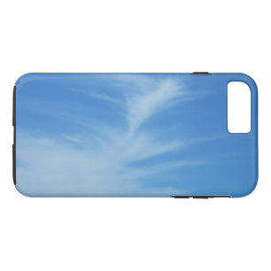 Coque iPhone 8 Plus/7 Plus Ciel bleu avec nuages blancs Abstrait Nature Photo