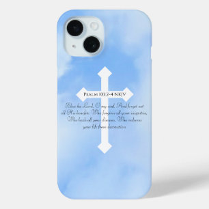 Coque Case-Mate iPhone Ciel Bleu Chrétien guérison Bible Verse Cross