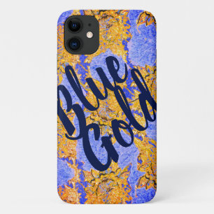 Case-Mate iPhone Case Ciel bleu et fleurs dorées et votre texte