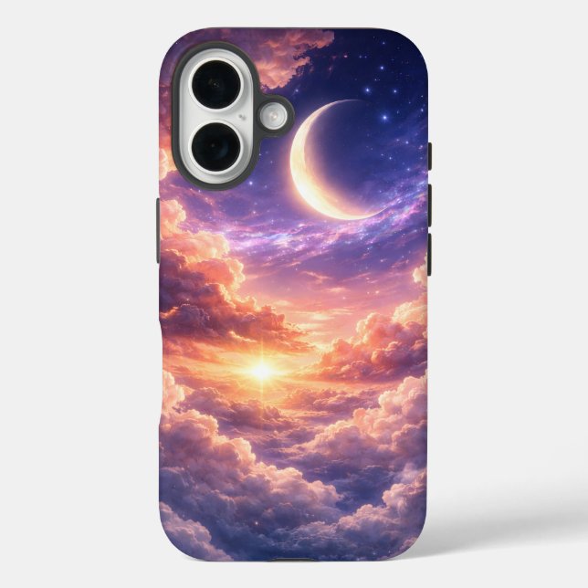Coques Case-Mate iPhone Ciel Céleste Rêveur avec Lune et Nuages (Verso)
