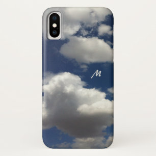 Case-Mate iPhone Case Ciel d'été bleu minimaliste avec nuages Monogramme