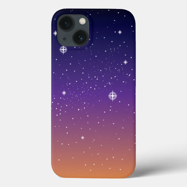 Coques Case-Mate iPhone Ciel étoilé de coucher de soleil violet et or (Verso)