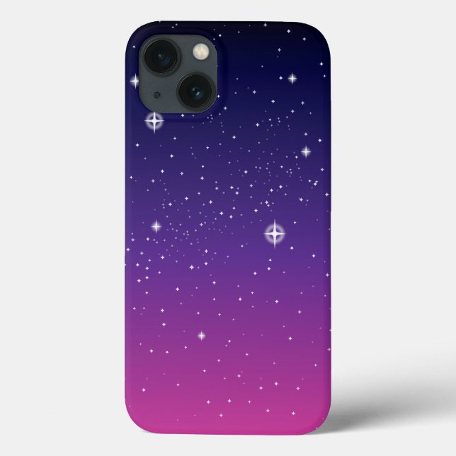 Coques Case-Mate iPhone Ciel nocturne étoilé violet foncé (Verso)