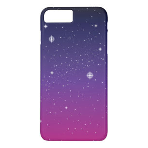 Coque iPhone 7 Plus Ciel nocturne étoilé violet foncé