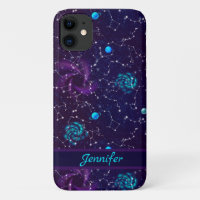 Ciel nocturne moderne avec Constellation bleu viol