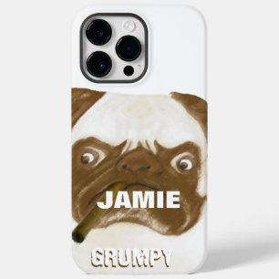 Coque Pour Pour iPhone 14 Pro Max Cigar à puggy Grumpy AFICIONADO personnalisé