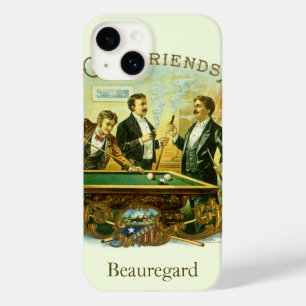 Coque Pour iPhone 14 Cigar vintage Étiquette Art, Club Friends Billard
