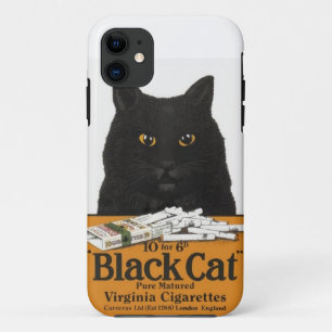 Coque iPhone 11 Cigarettes vintages de la Virginie de chat noir