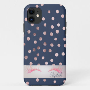 Case-Mate iPhone Case Cils Faux Pailletés Confettis Bleu Chic Charmant