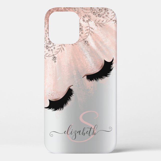 Coques Case-Mate iPhone Cils Faux Rose Gold Argent (Verso)
