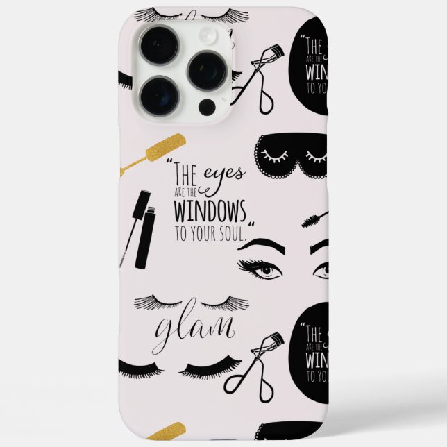 Coques Case-Mate iPhone Cils Noir Or Glam Anniversaire (Verso)