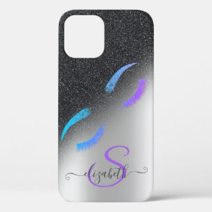 Case-Mate iPhone Case Cils Pailletés Noir Ombré Pailleté Argenté
