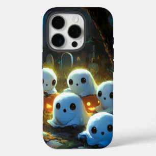 Coque iPhone 16 Pro Cimetière de nuit éffrayante mignonne Fantôme d'Ha