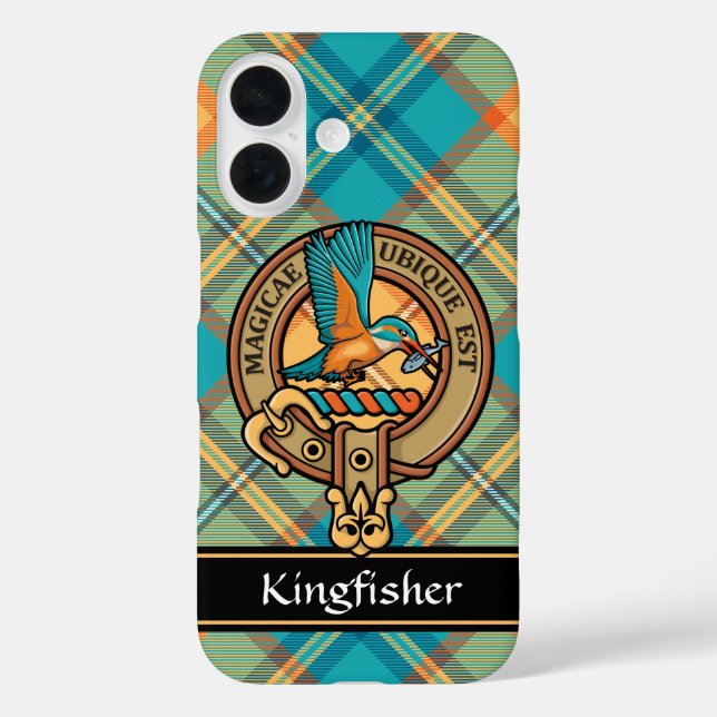 Coques Case-Mate iPhone Cimier de martin-pêcheur sur Tartan (Verso)