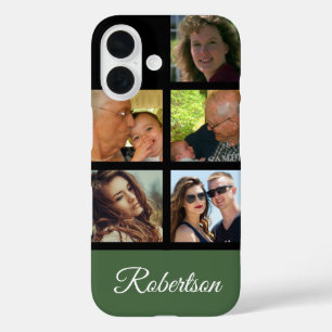 Coque Pour iPhone 16 Cinq photos personnelles personnalisent avec le no