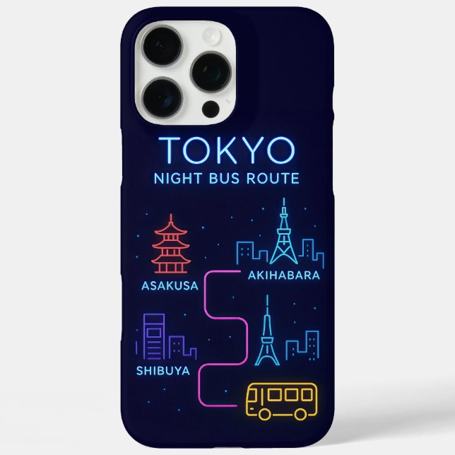 Coques Case-Mate iPhone Circuit de bus nocturne de Tokyo Design Néon – Voy (Verso)