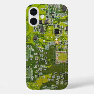Coque Pour iPhone 16 Plus Circuit imprimé circuit imprimé circuit vert circu