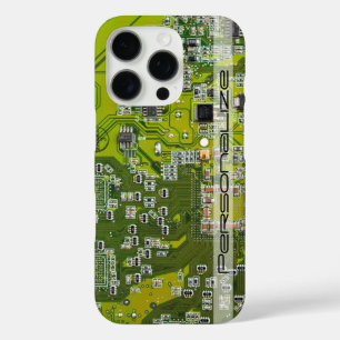 Coque iPhone 16 Pro Circuit imprimé circuit imprimé circuit vert circu