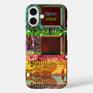 Coque Pour iPhone 16 Plus Circuit imprimé cool électronique d'informatique P