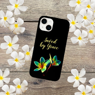 Coque Case-Mate iPhone Citation chrétienne "Sauvé par la Grâce" avec text