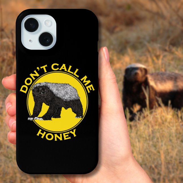 Coques Case-Mate iPhone Citation de blaireau à miel drôle (Funny honey badger quote don’t call me honey black and yellow phone case)