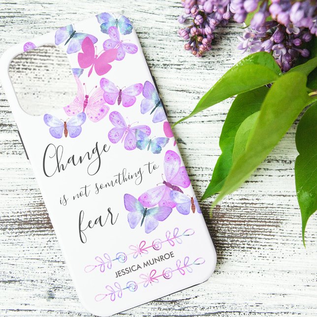 Coques Case-Mate iPhone Citation de changement positif de papillons jolis  (Créateur téléchargé)