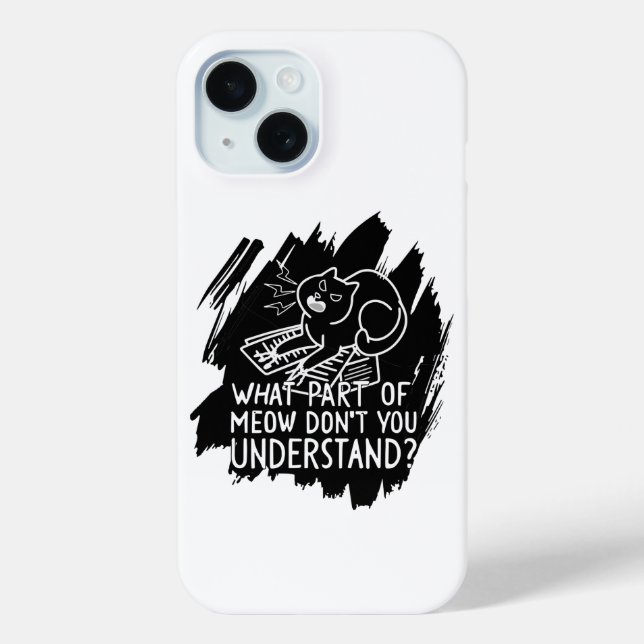 Coques Case-Mate iPhone Citation de chat amusante Black Splash (Verso)
