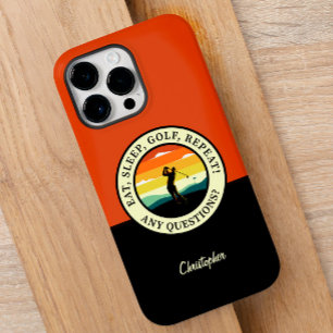 Coque Case-Mate iPhone Citation De Golf Monogramme Golfer Silhouette Pour