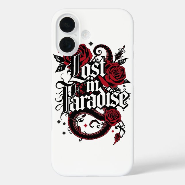 Coques Case-Mate iPhone Citation de style tatouage romantique foncé (Verso)