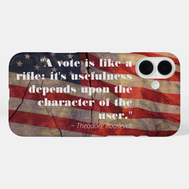 Coques Case-Mate iPhone Citation de vote d'inspiration de Theodore Rooseve (Verso (horizontal))