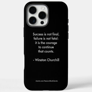 Coque iPhone 16 Pro Max Citation de Winston Churchill ; Succès