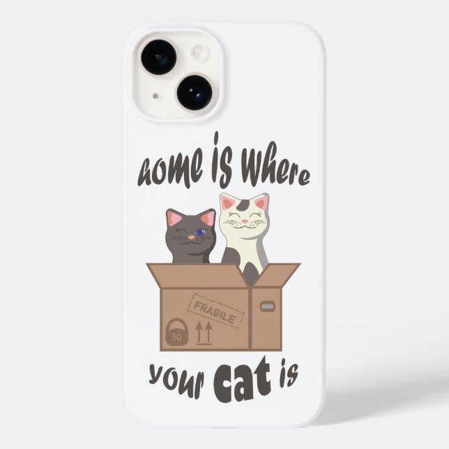 Coques Case-Mate iPhone Citation drôle Accueil est où est votre chat (Verso)