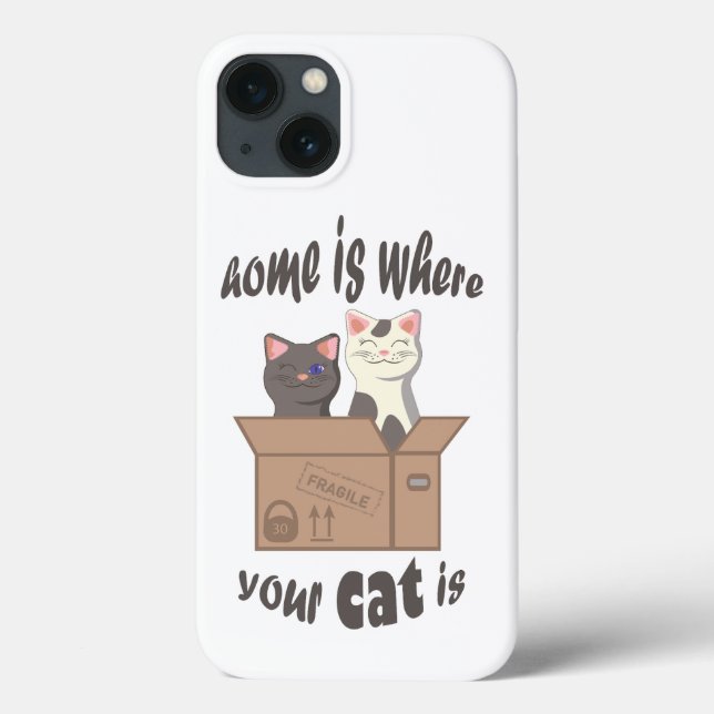 Coques Case-Mate iPhone Citation drôle Accueil est où est votre chat (Verso)