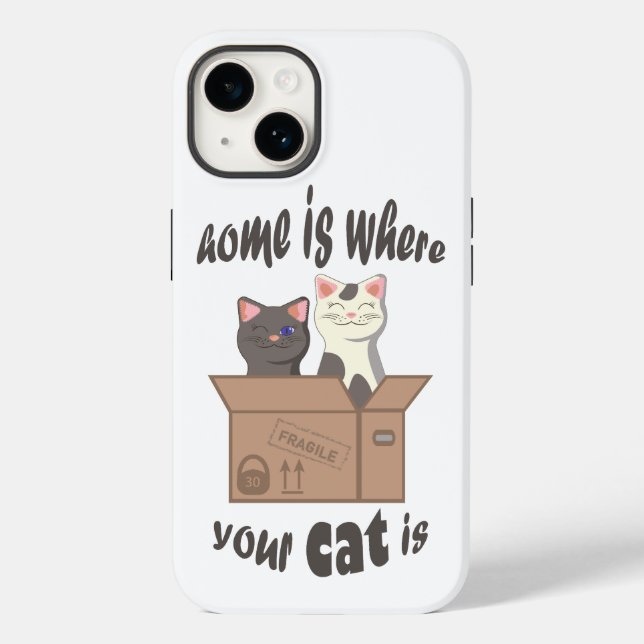 Coques Case-Mate iPhone Citation drôle Accueil est où est votre chat (Verso)
