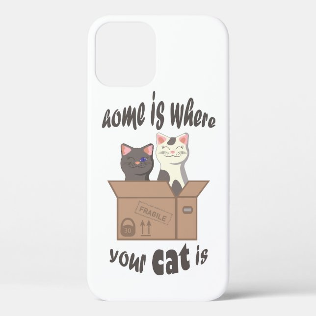 Coques Case-Mate iPhone Citation drôle Accueil est où est votre chat (Verso)