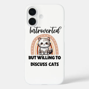 Coque Pour iPhone 16 Citation drôle pour amateur de chats introverti