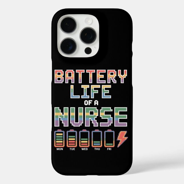 Coques Case-Mate iPhone Citation drôle sur la vie de batterie d'infirmière (Verso)